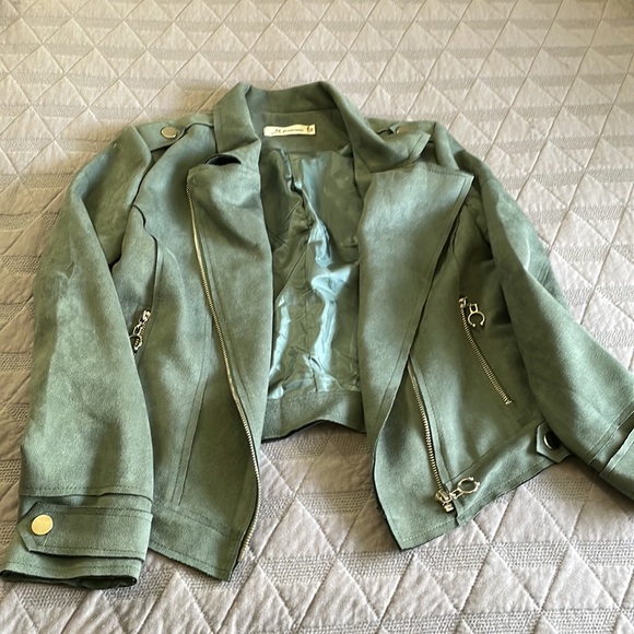 M. Fashion Faux Suede Moto Jacket Size M - Picture 8 of 9